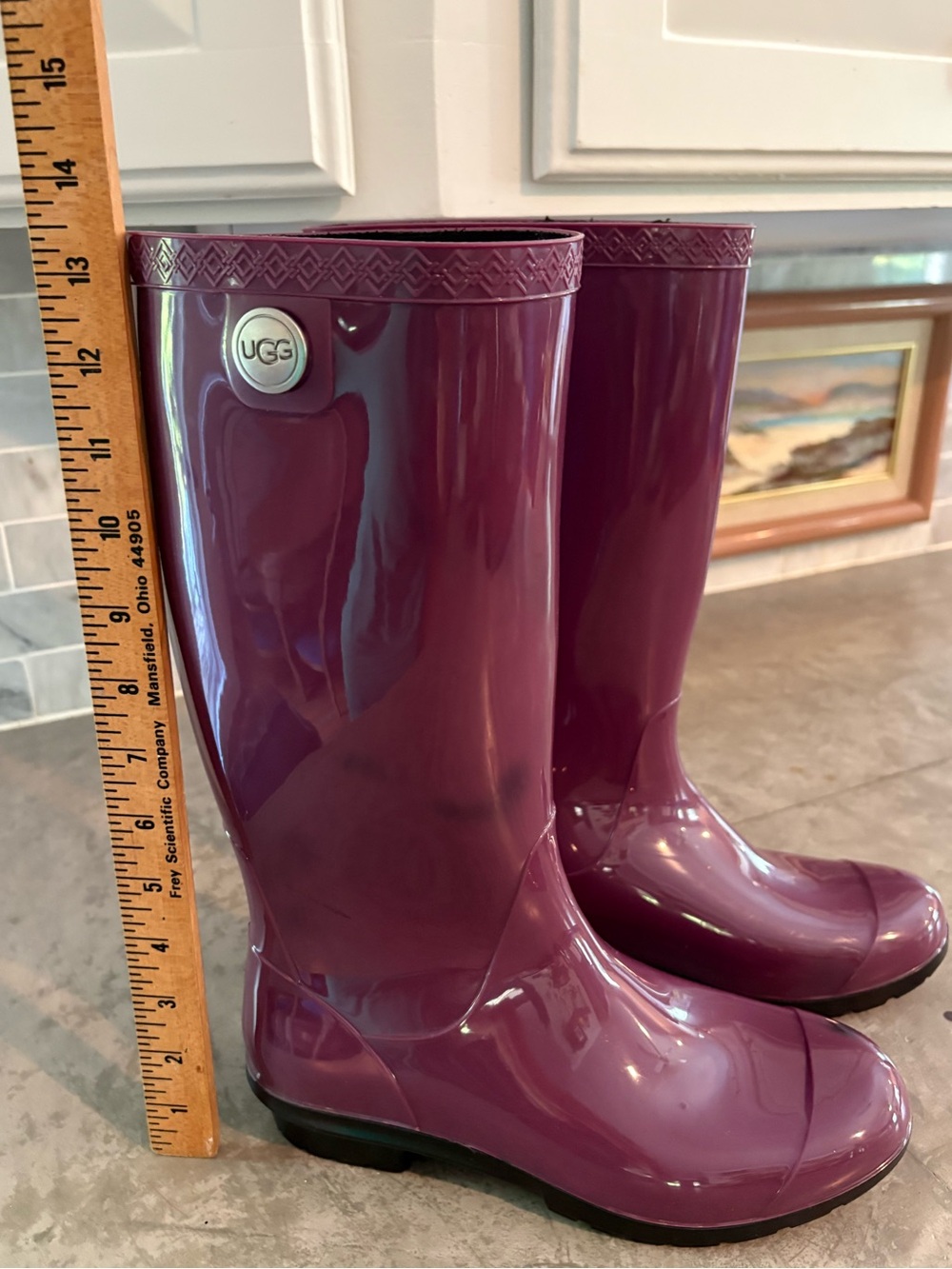 UGG Women's Glossy Plum Tall Rain Boots - Picture 6 of 9